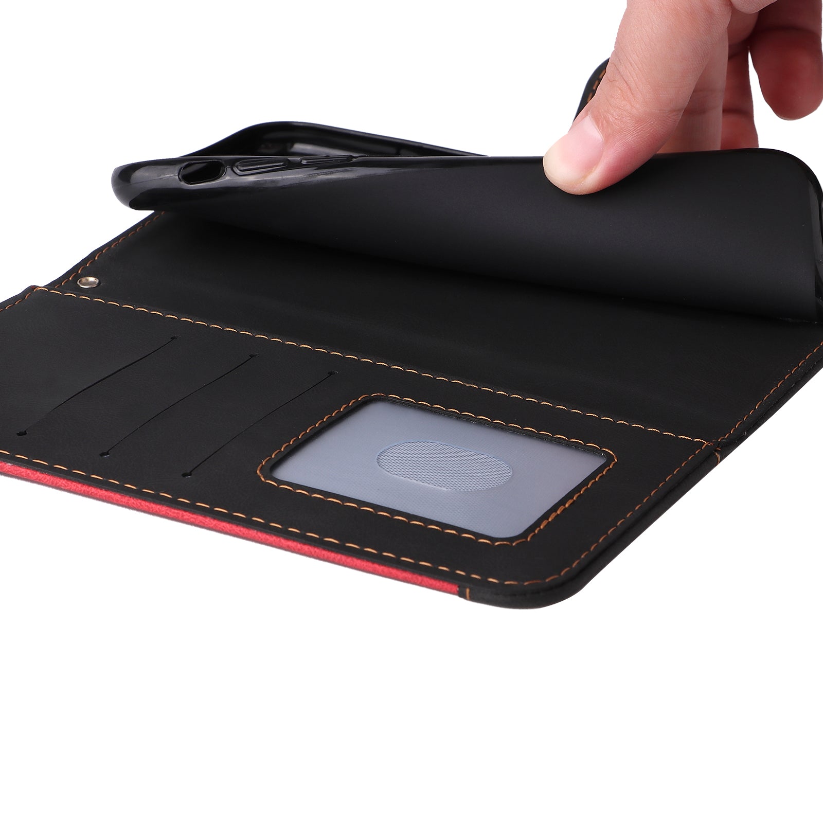 For Realme 12 Case PU Leather Three-color Splicing Folio Stand Phone Cover For Realme 12 Case PU Leather Three-color Splicing Folio Stand Phone Cover
